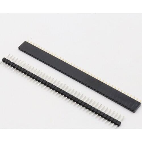 IMC Hot 5 PCS Pack 40 Pin 2.54mm Single Row Straight Male + Female Pin Header Strip black