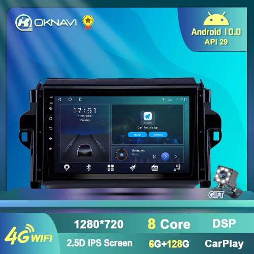 Car Radio for Toyota Fortuner 2015-2018 Multimedia Video Player Android 10 6G 128G 8 Core Autoradio Navigation GPS Accessories