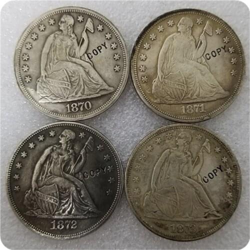 Antique silver USA 1870-1873 "Seated Liberty" 1 Dollar copy coins medal-replica coins collectibles
