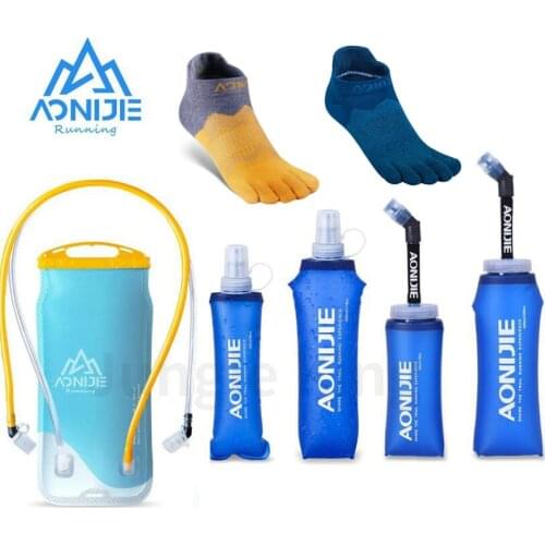 AONIJIE 2PCS Five Toe Socks Foldable Silicone Water Bottle Outdoors Traveling Sport Running Cycling Kettle Healthy Soft Material