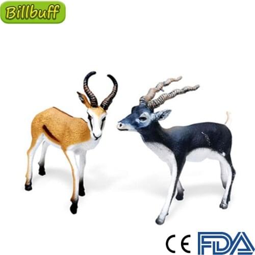 Simulation Wil Animals Models ABS Action Figures Antelope Springbok Deer Collection Dolls Toys for Children Gift Decoration Toys