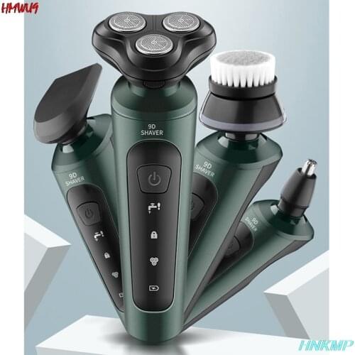Electric Shavers Shaving Machine 4 in 1 Beard Razors 4D 3 Blades Nose Hair Trimm