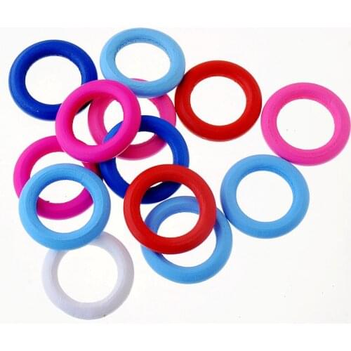 10pcs 33mm Wood Dye Wood Rings Circle Connectors Rings For Baby DIY Crafts Kids Toys Spacer Beading Bead Jewelry Making DIY