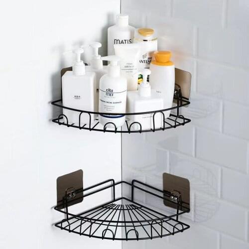 Creative New Iron Art Bathroom Wall Hanging Corner Storage Rack Household Vanity Rack Bathroom Wall Tripod