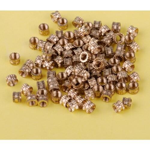 LETAOSK 100PCS M3x3 Brass Cylinder Knurled Threaded Round Insert Embedded Nuts Light Fixtures
