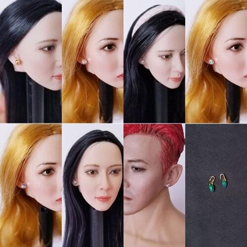 1/6 Scale Figure Scene Accessories Round Pearl Set Diamond Earrings Model For 12'' Male/Female Action Figure Doll Toys