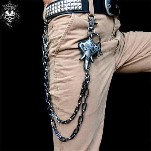 Fashion Punk Hip-hop Trendy Belt Waist Chain Multilayer Male Pants Key Mens Waist hanging Key Chain Accessories Jewelry DR63