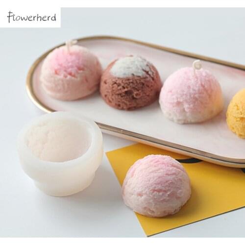 Ice Cream Hemisphere Candle Silicone Mold Aromatherapy Candle DIY Cake Baking Silicone Mold Candle Making Supplies Resin Mold