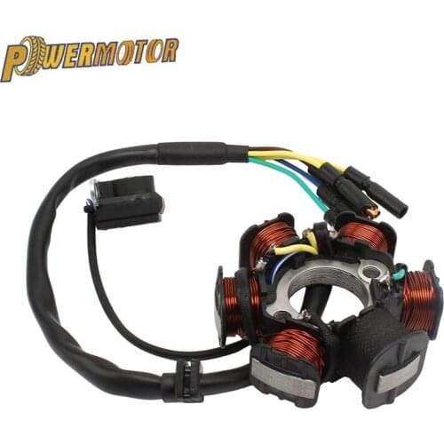 Motorcycle Magneto stator Upper OR Lower DC Stator Coil 6 Stage Group Interpolation Generator For 50cc-125cc Engines
