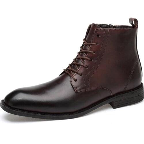 Bussiness Men shoes Genuine leather Men boots Autumn Winter boots Natural Leather Ankle Boots for men Botas hombre Plus size 47