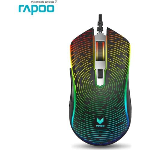 Rapoo High-end RGB Backlight Gaming Mouse 7200 DPI 7 Programmable Buttons Optical USB Wired Mice For Computer FPS CF LOL Gamer