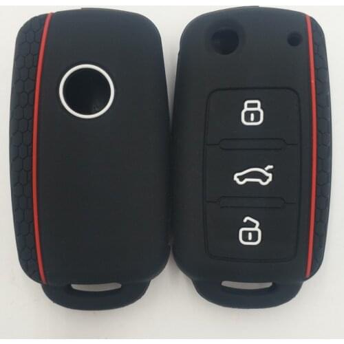Hot silicone car key cover case shell fob For Volkswagen VW Golf 7 mk7 Skoda Octavia A7 for SEAT Leon Ibiza 3 Car-styling