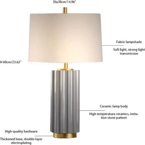 Postmodern Ceramic Table Lamp Art Decoration Living Room Sofa Bedroom Bedside Study Hotel Model Room Creative Led Desk Light