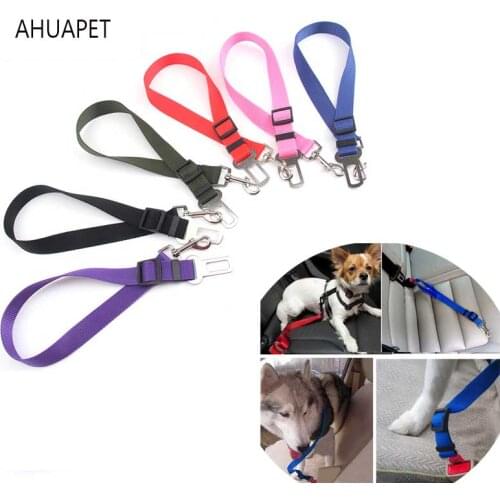 Strap For Dog Car Seat Belt For Accessories Goods Animals Adjustable Harness Lead Leash Small Medium Travel Clip French Bulldog