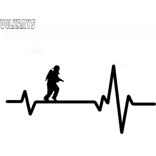 Volkrays Creative Car Sticker Rescue Fire Breakout Fireman with Speed Accessories Reflective Waterproof Vinyl Decal,7cm*17cm