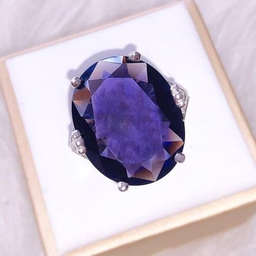 Vintage Purple Crystal Ring Personality Simple Feminine Fashion Romantic Luxury Jewelry Gift