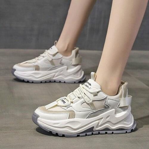 Llogai Women Sneakers New Spring Vulcanized Shoes Ladies Flat Casual Shoes Lightweigh Breathable Platform Sneaker Tenis Feminino