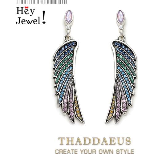 Earrings Bright Hummingbird Wing New Rainbow Bohemia Gift For Women High Quality 925 Sterling Silver Multi-coloured Fine Jewelry