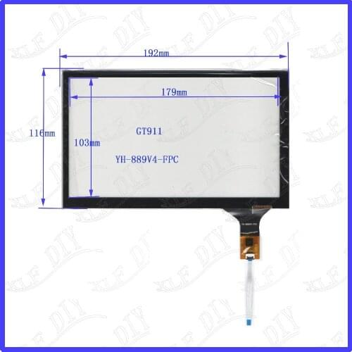 ZhiYuSun Freeshipping YH-889V4 192*116compatible 8inch Capacitive screen glass For GPS CAR 192mm*116mm GT911