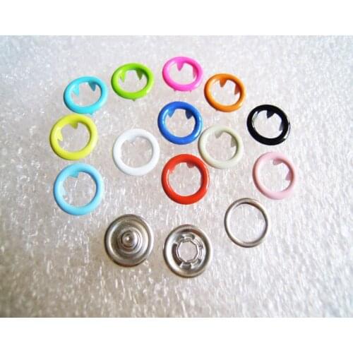 10colors 100set/lot Multicolour 9.5mm hollow prong snap buttons baby romper buckle snap