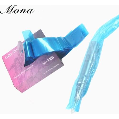 125pcs/pack Professional Blue Tattoo Clip Cord Sleeves Bags Supply Disposable Covers Bags for Tattoo Machine Tattoo Accessory