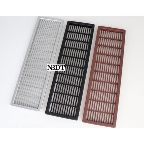 20Pcs W66*L227mm Rectangle Plastic Air Vent Ventilation Grille Cover Furniture Kitchen Bath Closet Cabinet Silver Brown Black