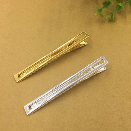 20 PCS 8.5*76mm Metal Hairgrips Square Hair Clip Gold Silver color Duck Clip For Women Jewelry Decoration
