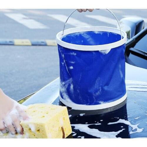 9L 11L Outdoor folding Coating Bucket Folding Bucket Portable Camping Hiking Fishing Bucket Tackle Tools For Washing Car