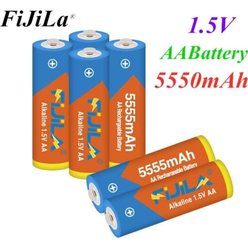 2021 lot AA battery 5555 1.5 v Rechargeable battery AA 5550mAh Alkaline1.5V Rechargeable Battery For Clock Toys Camera battery