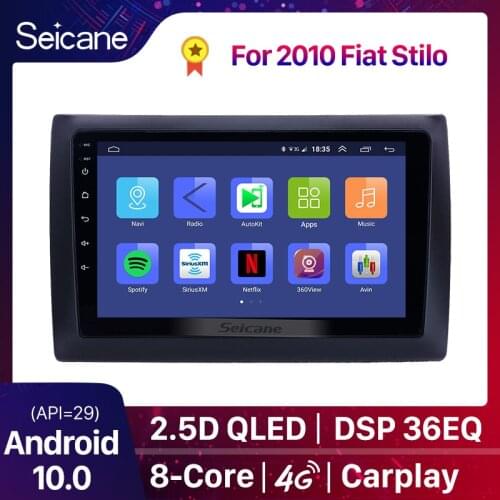Seicane Android 9.1 9 inch 2din HD Touchscreen GPS audio Stereo for 2010 Fiat Stilo car multimedia player with Bluetooth WIFI