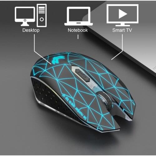 2.4G Wireless Mouse 800/1600/2400 DPI Three Mode Mute Rechargeable Gaming Mouse 6 Buttons Mouse For Computer Laptop PC