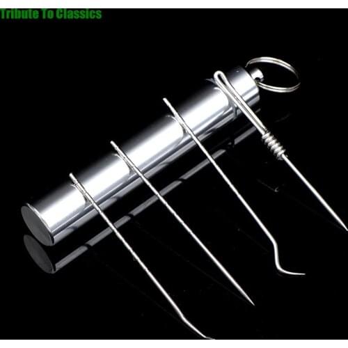 Stainless Steel Toothpick Set With Portable Toothpick Holder Outdoor Household Travel Seal Storage Container Box Case HOT