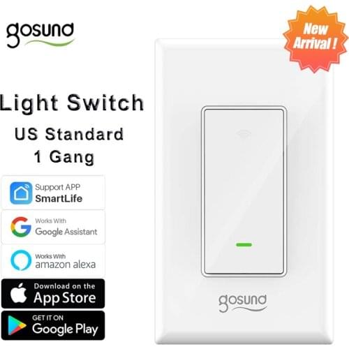 Gosund Smart Light Switch US Standard WiFi Light Switch Wall Touch Panel Smart Life APP Control Work With Alexa Google Assistant
