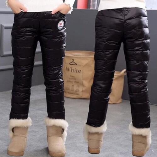Winter Warm Kids Pants Waterproof Trousers Duck Down Girls Leggings Children Clothing Thicken Pantalon Fille Leggins Enfant