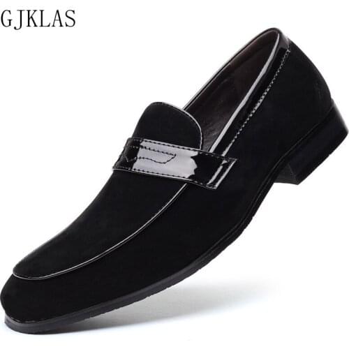 Mens Suede Loafers Gentlemen Wedding Party Casual Slip on Shoes Black Brown Blue Men Dress Shoes Big Size 47 48 Driving Shoes