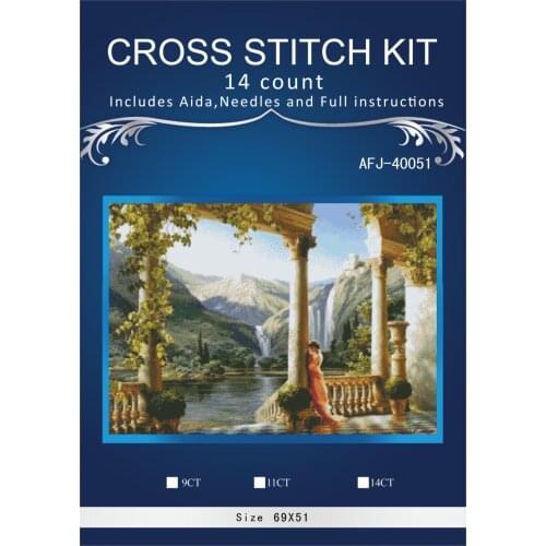 Oneroom Needlework Crafts 14CT unprinted Embroidery Quality Counted Cross Stitch Kit Set Oil Painting beauty landscape arts