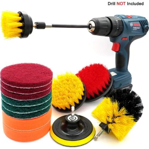 Electric drill brush Set Bathroom Surfaces Tub Tile Grout All Purpose Power Scrubber Cleaning Cordless Drill Attachment Kit