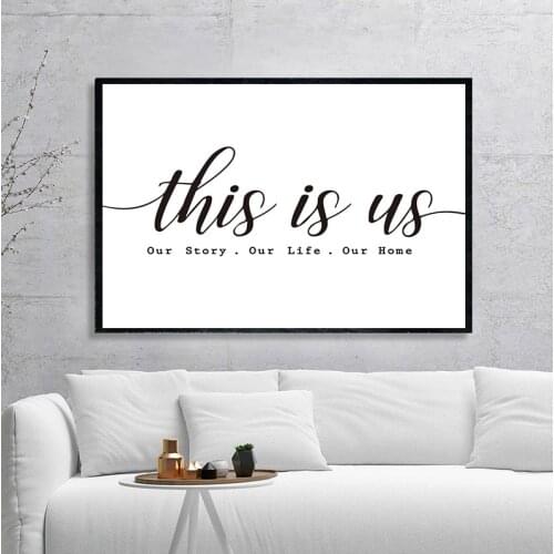 Our Story Our Life Our Home Black and White Canvas Prints Wall Art Paintings Wall Posters Pictures for Bedroom Decor