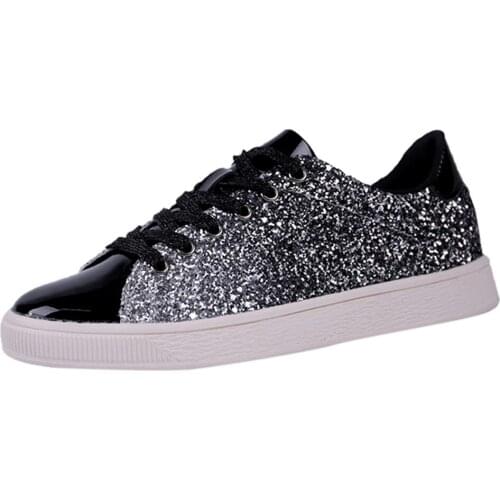 New Women Sneakers Winter Fashion Sequins Solid Color Sneakers Nightclub Trend Wild Comrfortable Sport Casual Shoes Women #45