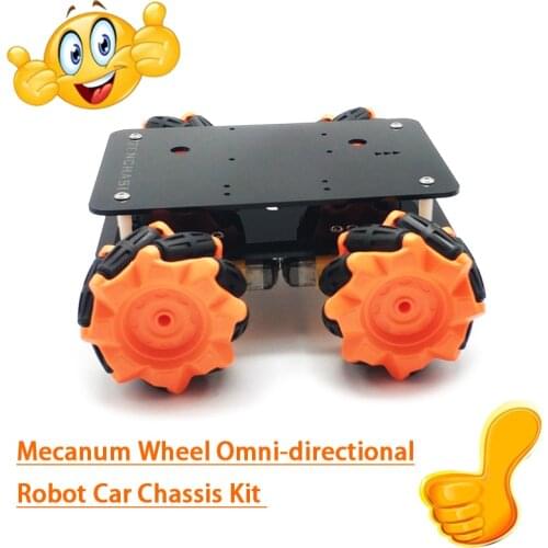 New upgrade Mecanum Wheel Omni-directional Robot Car Chassis Kit with 4pcs TT Motor for Arduino Raspberry Pi DIY Toy Parts