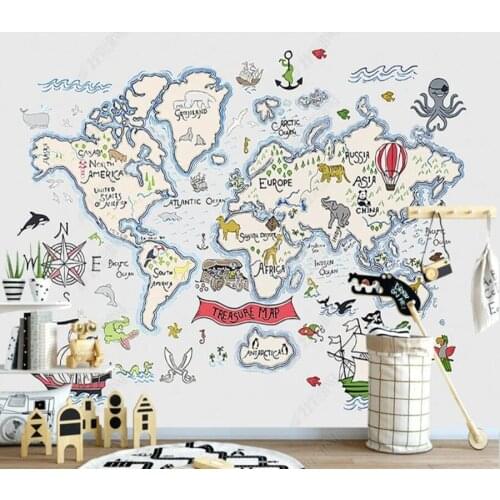 Papel de parede Modern hand-painted adventure cartoon childrens room Background Wall 3D wallpaper mural,living room home decor