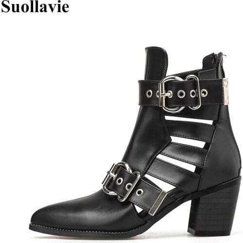 Autumn Winter Women Women Shoes Fashion Short Boot with high with hollow out short canister boots female thick with cool