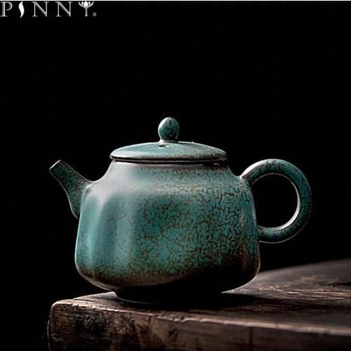 PINNY 150ML Ceramic Turquoise Glaze Teapot Japanese Style Kung Fu Tea Service Retro Pigmented Tea Pot