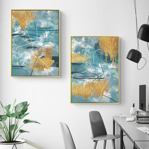 Pintura de lona nórdica abstracta y moderna para decoración del hogar