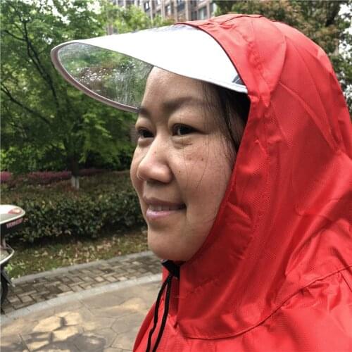 Mens Womens Cycling Bicycle Bike Raincoat Rain Cape Poncho Hooded Windproof Rain Coat Mobility Scooter Cover (Navy Blue)