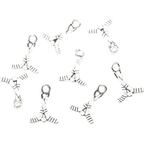 30pcs Tibetan Silver Plated hockey Charms for Jewelry Making Accessories DIY 22*12*2mm