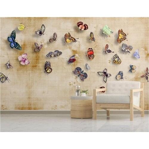 Custom photo 3d wallpaper Modern minimalist American hand painted butterfly room decor 3d wall murals wallpaper for walls 3 d