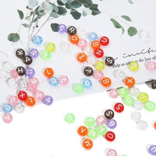 Transparent Acrylic Letter Beads for Childrens Beaded Toy DIY Handmade Making Bracelets Necklace Jewelry Accessories 100pcs