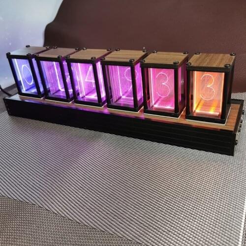 RGB pseudo glow Nixie tube clock DIY kit LED desktop creative decoration boyfriend gift digital Night Light Bar Atmosphere