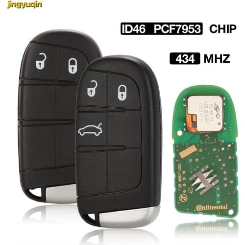 Jingyuqin Remote Car Key Control 433MHz ID46 PCF7953 CHIP For Fiat Ottimo 500L Original Genuine Parts 2/3 Buttons Smart Fob